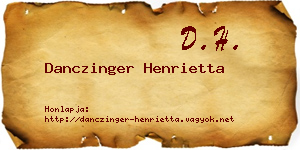 Danczinger Henrietta névjegykártya